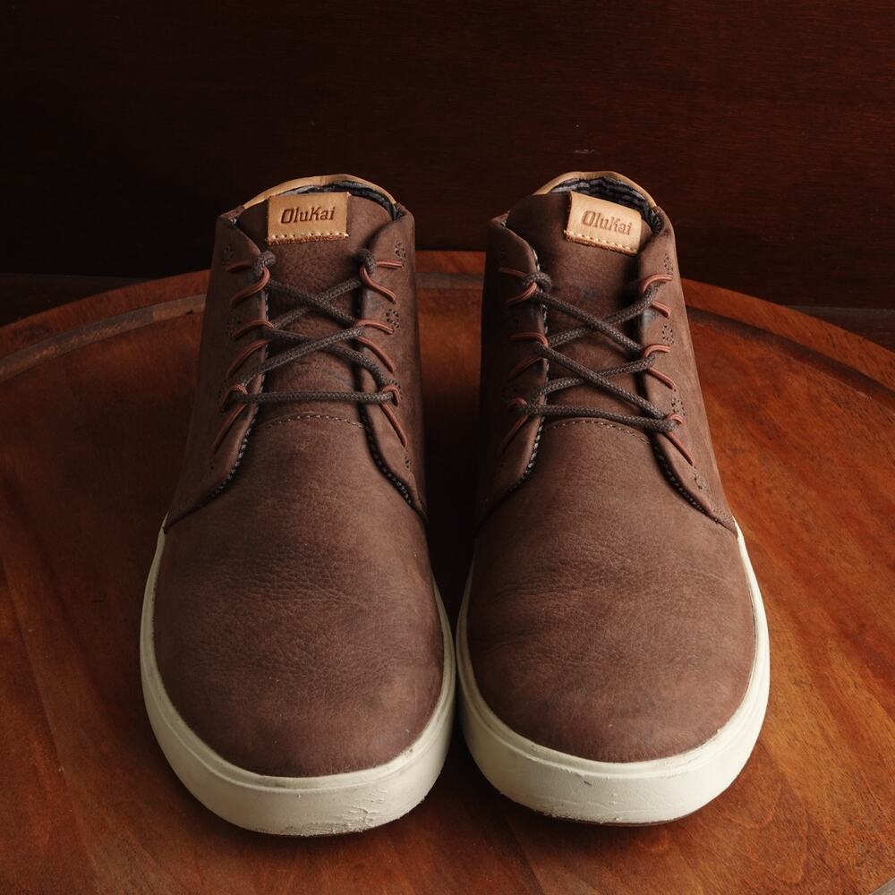 OluKai Boots Mens Size 9 Brown Nana Hele Chukka Leather Comfort Casual Walking - Picture 2 of 13